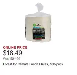 Costco Forest for Climate Lunch Plates, 180-pack offer