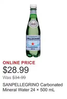Costco SANPELLEGRINO Carbonated Mineral Water 24 × 500 mL offer
