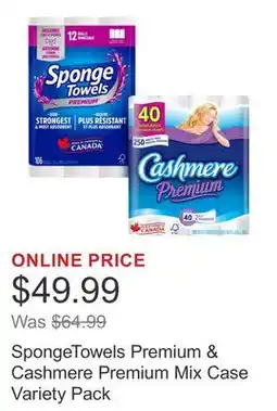Costco SpongeTowels Premium & Cashmere Premium Mix Case Variety Pack offer