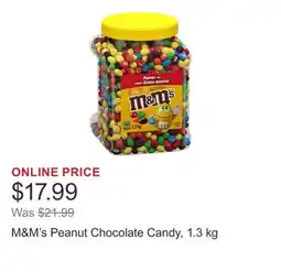 Costco M&M's Peanut Chocolate Candy, 1.3 kg offer