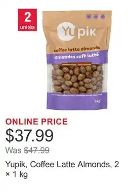 Costco Yupik, Coffee Latte Almonds, 2 × 1 kg offer