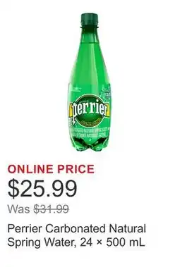 Costco Perrier Carbonated Natural Spring Water, 24 × 500 mL offer