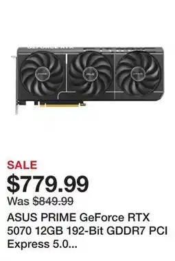 Newegg ASUS PRIME GeForce RTX 5070 12GB 192-Bit GDDR7 PCI Express 5.0 Graphics Card PRIME-RTX5070-12G offer