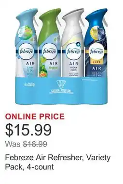 Costco Febreze Air Refresher, Variety Pack, 4-count offer