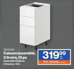 Patrick Morin Drawer Base Kitchen Cabinet UNIK, Assembled, Bromont Collection, 3 Drawers, 15 in offer