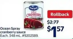 Walmart Ocean Spray cranberry sauce offer