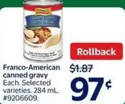 Walmart Franco-American canned gravy offer