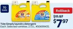 Walmart Tide Simply laundry detergent offer