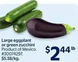 Walmart Large eggplant or green zucchini offer