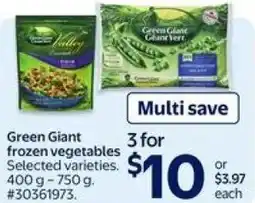 Walmart Green Giant frozen vegetables offer