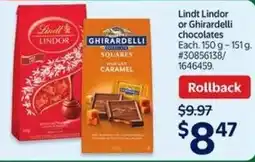 Walmart Lindt Lindor or Ghirardelli chocolates offer