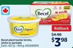 Walmart Becel plant butter bricks, sticks or spreads offer