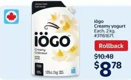 Walmart iögo Creamy yogurt offer