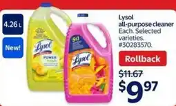 Walmart Lysol all-purpose cleaner offer