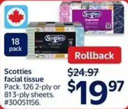 Walmart Scotties facial tissue offer