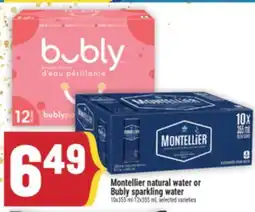 Marché Adonis Montellier natural water or Bubly sparkling water offer