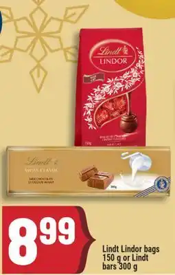 Marché Adonis LINDT LINDOR BAGS 150 G OR LINDT BARS 300 G offer