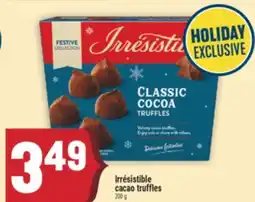 Marché Adonis Irrésistible cacao truffles offer