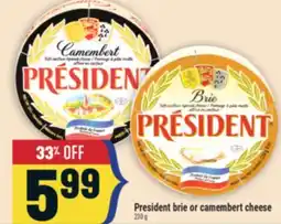 Marché Adonis President brie or camembert cheese offer
