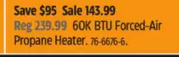 Canadian Tire DEWALT 60K BTU Forced-Air Propane Heater offer