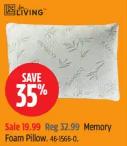 Canadian Tire For Living Memory Foam Pillow offer