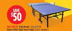 Canadian Tire Matrix 4000 Table Tennis Table, 5 x 9´ offer