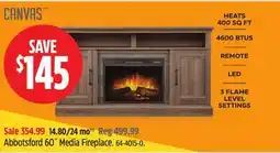 Canadian Tire CANVAS Abbotsford 60˝ Media Fireplace offer