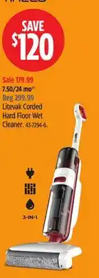 Canadian Tire Litevak Corded Hard Floor Wet Cleaner. 3-IN-1 offer