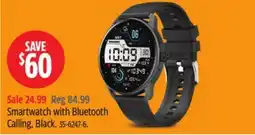Canadian Tire Smartwatch with Bluetooth Calling, Black offer