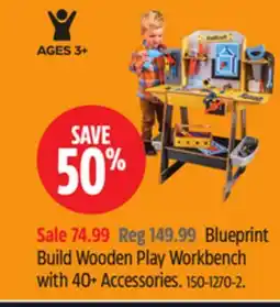 Canadian Tire Blueprint Build Wooden Play Workbench with 40+ Accessories offer