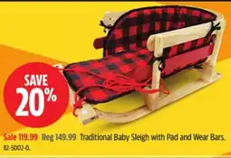 Canadian Tire Streamridge Traditional Baby Sleigh with Pad and Wear Bars offer