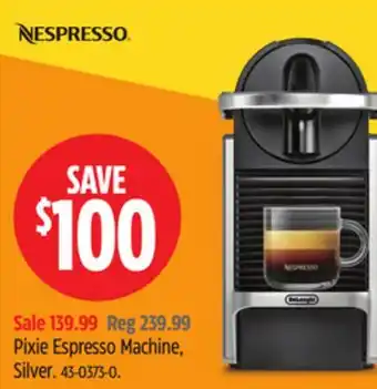 Canadian Tire Nespresso Pixie Espresso Machine, Silver offer