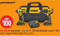 Canadian Tire DEWALT 20V MAX Brushless Li-Ion 1⁄2˝ Drill and 1⁄4˝ Impact Driver Combo Kit offer