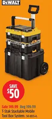 Canadian Tire DEWALT T-Stak Stackable Mobile Tool Box System offer