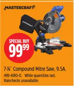 Canadian Tire 7-1⁄4˝ Compound Mitre Saw, 9.5A offer