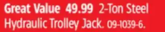 Canadian Tire 2-Ton Steel Hydraulic Trolley Jack offer