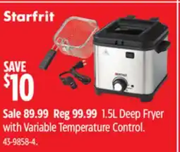 Canadian Tire 1.5L Deep Fryer with Variable Temperature Control offer