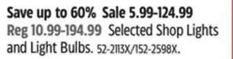 Canadian Tire Selected Shop Lights and Light Bulbs offer