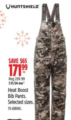 Canadian Tire Heat Boost Bib Pants offer