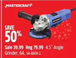 Canadian Tire Mastercraft 4.5 Angle Grinder, 6A offer