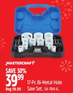 Canadian Tire 17-Pc Bi-Metal Hole Saw Set offer