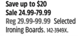 Canadian Tire Selected Ironing Boards offer
