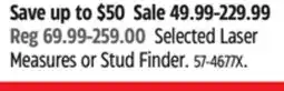 Canadian Tire Selected Laser Measures or Stud Finder offer