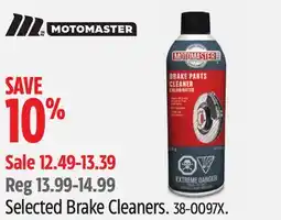 Canadian Tire Motomaster Selected Brake Cleaners offer