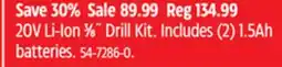 Canadian Tire Black + Decker 20V Li-Ion 3⁄8˝ Drill Kit. Includes (2) 1.5Ah batteries offer