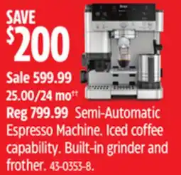 Canadian Tire Semi-Automatic Espresso Machine offer