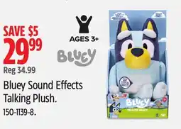 Canadian Tire Bluey Sound Effects Talking Plush offer