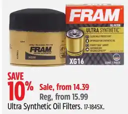 Canadian Tire Ultra Synthetic Oil Filters offer