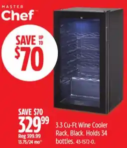 Canadian Tire Master Chef 3.3 Cu-Ft Wine Cooler Rack, Black offer