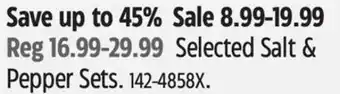 Canadian Tire Selected Salt & Pepper Sets offer